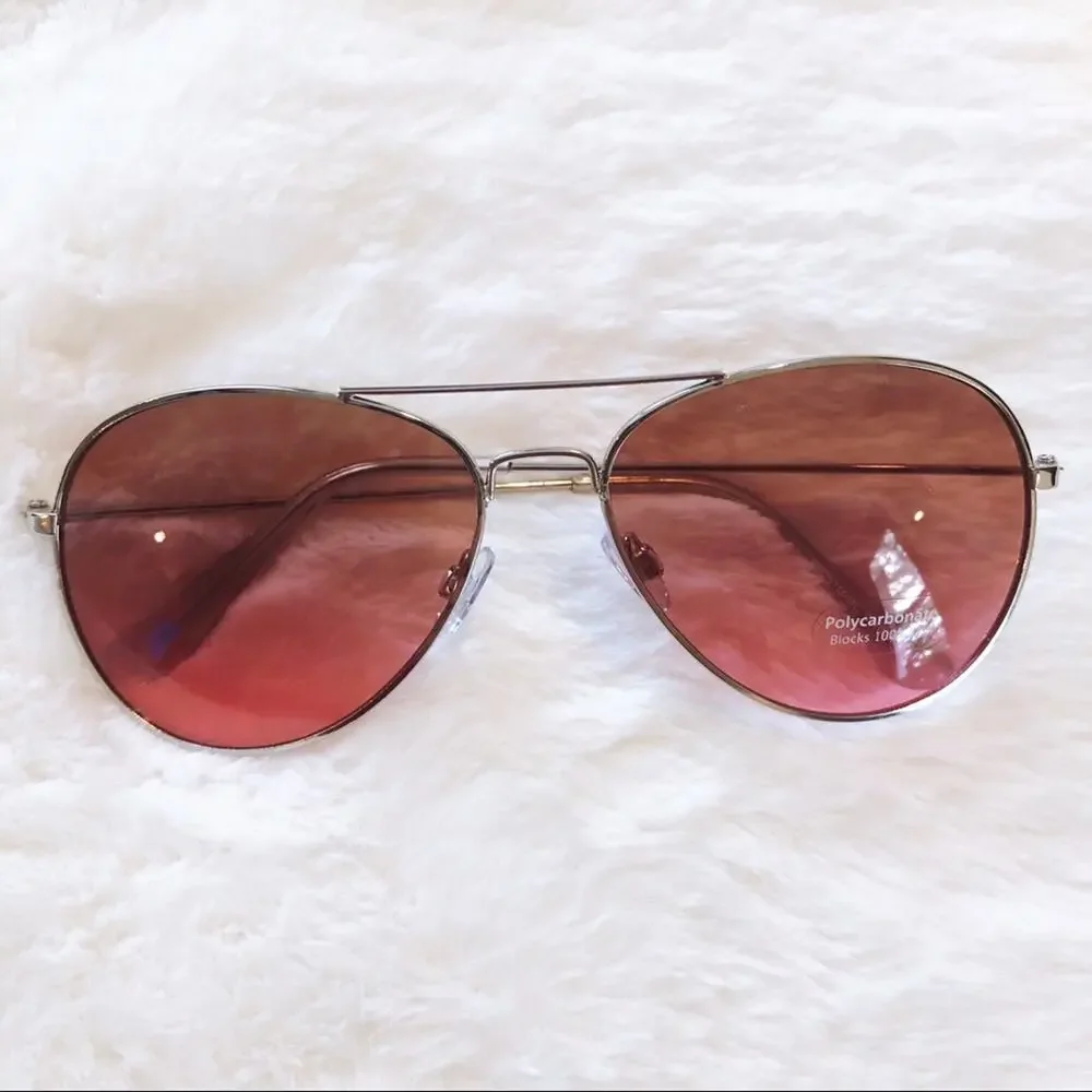 Rosalia Dark Pink Full Rim Aviator Sunglasses